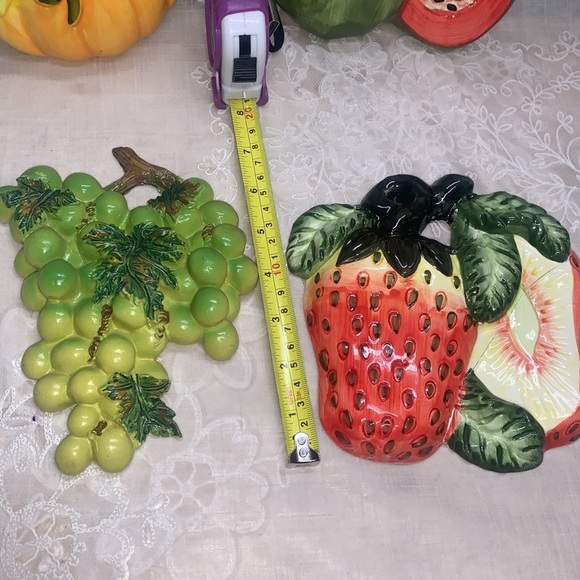 Wall kitchen decoration resin ceramic fruit pumpkin strawberries grapes papaya - Picture 5 of 10